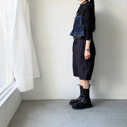 homspun  リップストップハーフパンツ　ネイビー