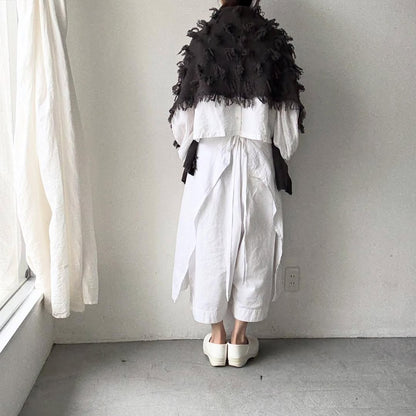 homspun ラムフリンジストール　グレー