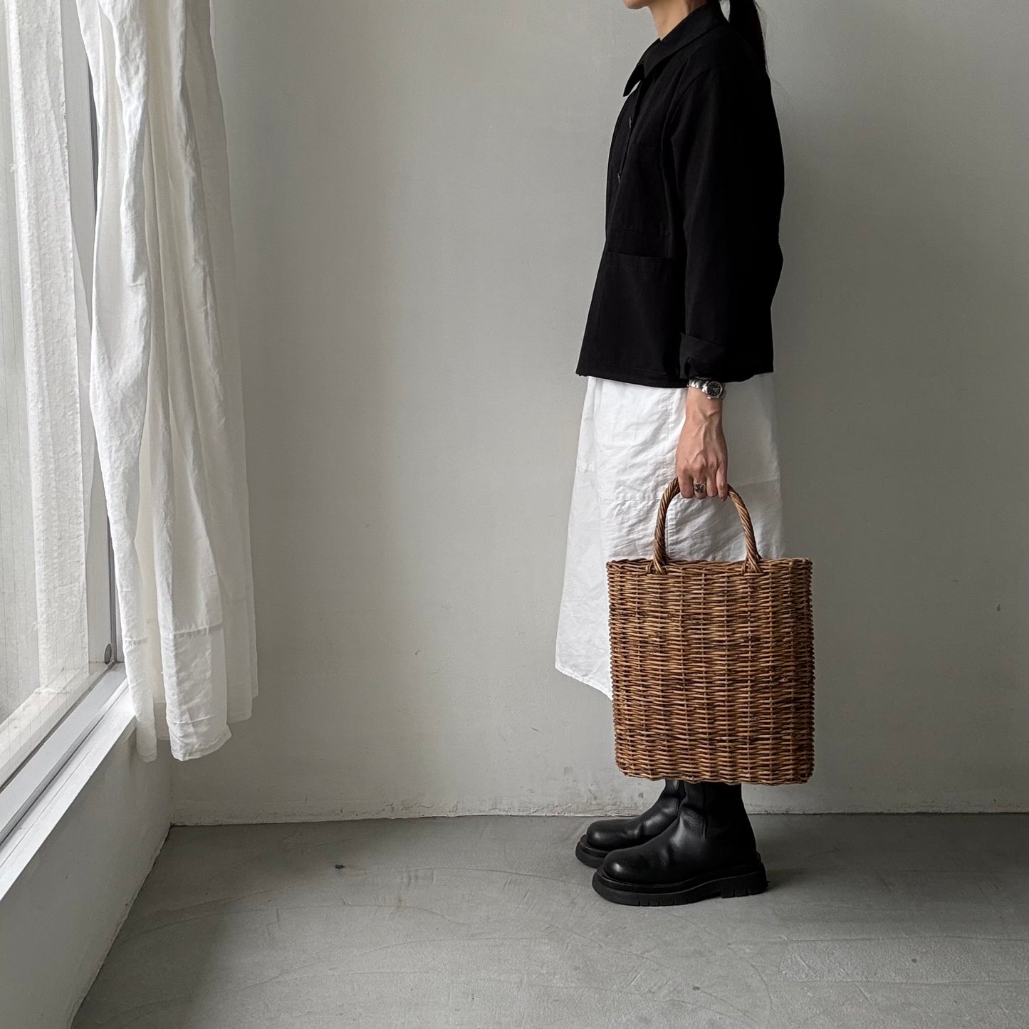 atelier d'antan Kantor コットンジャケット　ブラック
