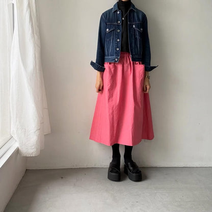 atelier naruse  ダウンプルーフコットンカットインポケットスカート　ローズピンク