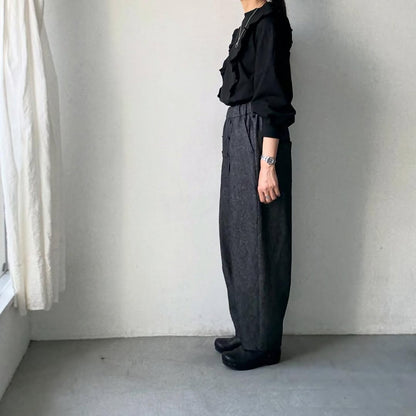 MAGALI コットンリネンデニムマリンパンツ