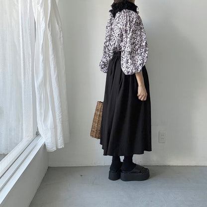homspun ラムフリンジネックウォーマー　ブラック