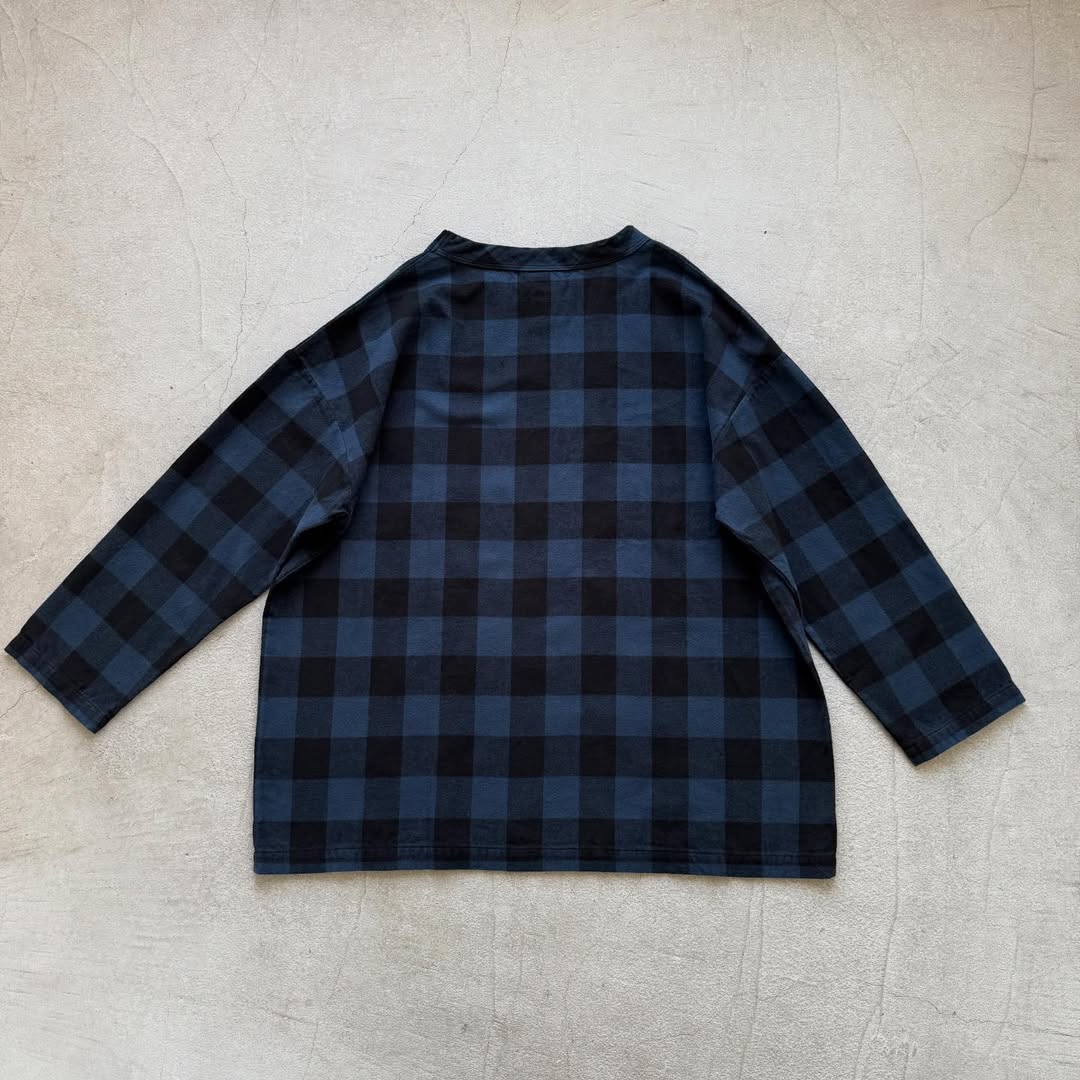 homspun ブロックチェックルームウェアセット　ネイビー×ブラック