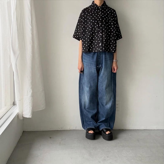 🟡水曜日入荷分予約受付中🟡cion  コットン水玉ドルマンスリーブシャツ