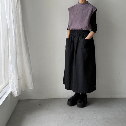 atelier d'antan Pigott コットンリネンノースリーブシャツ