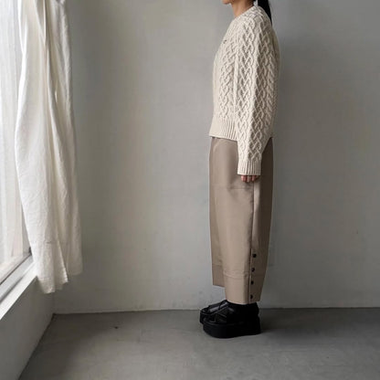 TENNE HANDCRAFTED MODERN ボリュームスリーブアランニットプルオーバー