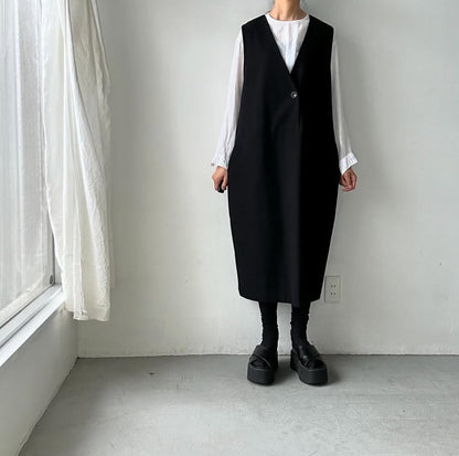 atelier naruse コットンウールヘリンボンジャンパースカート