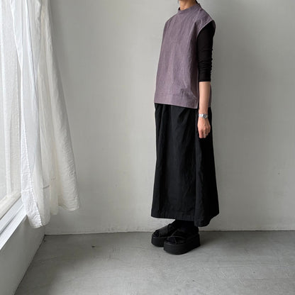 atelier d'antan Pigott コットンリネンノースリーブシャツ