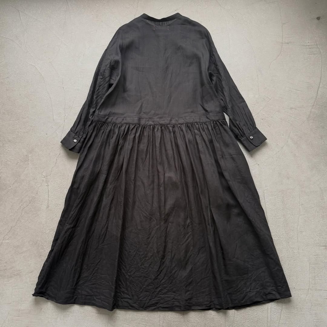 atelier naruse  リネンシャツワンピース　ブラック