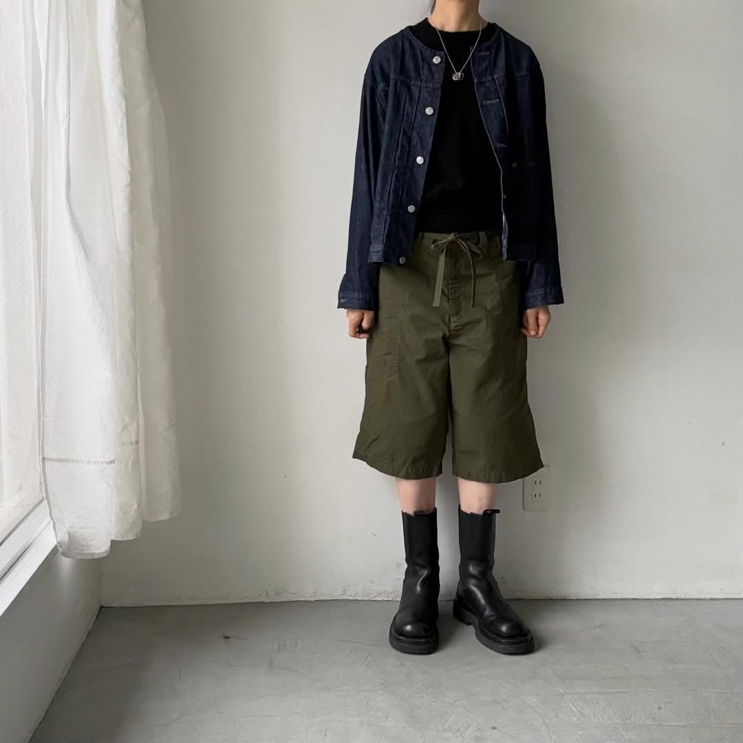 homspun  リップストップハーフパンツ　オリーブ