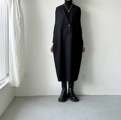 atelier naruse コットンウールヘリンボンジャンパースカート