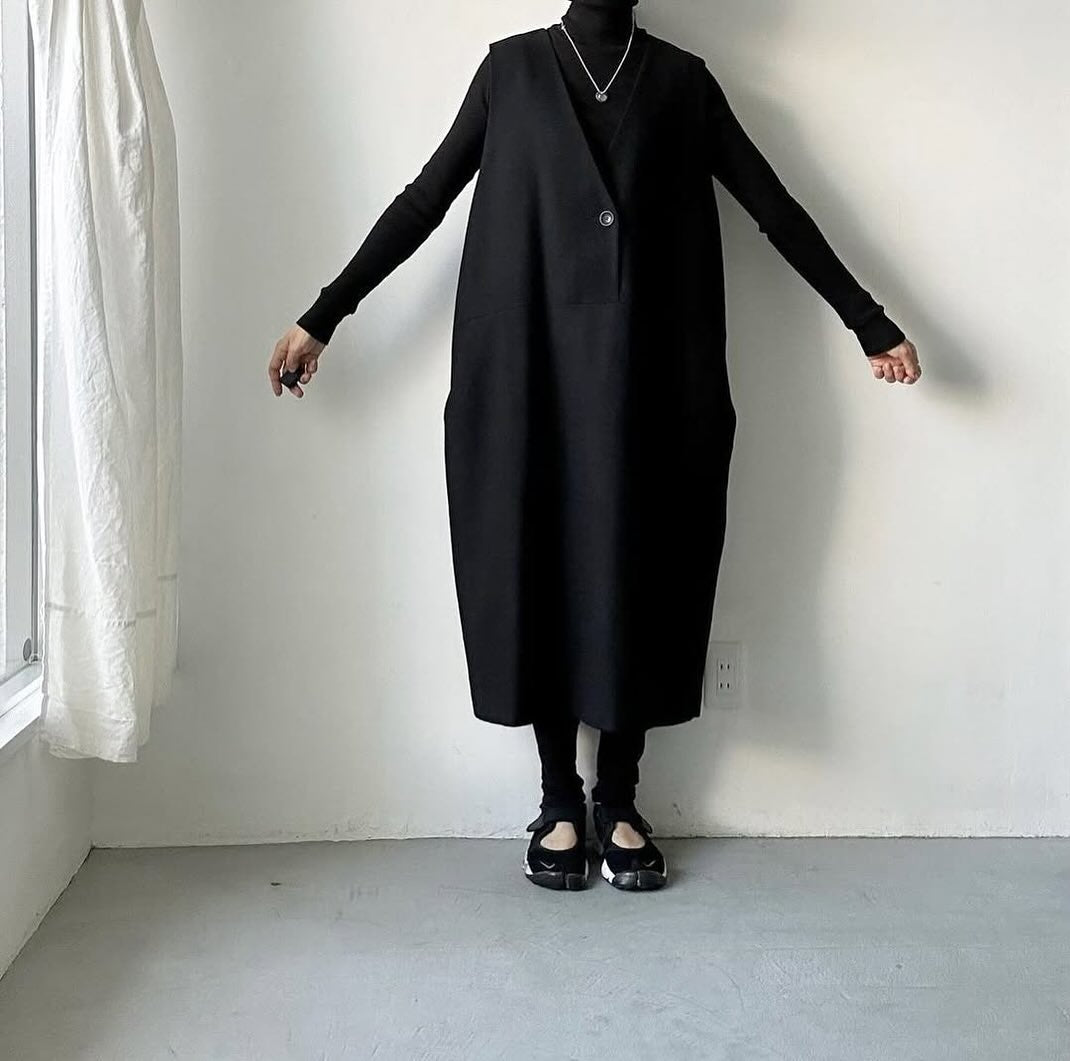 atelier naruse コットンウールヘリンボンジャンパースカート