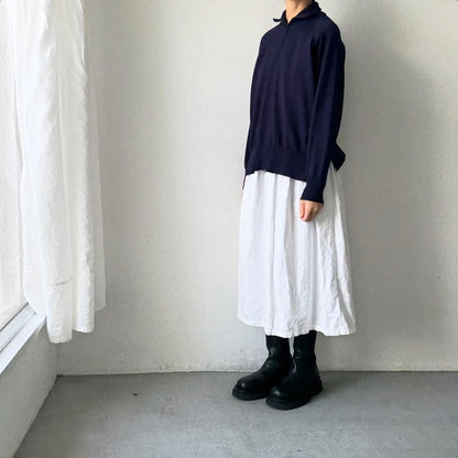 homspun ソフトコットンジップアップカーディガン　ネイビー