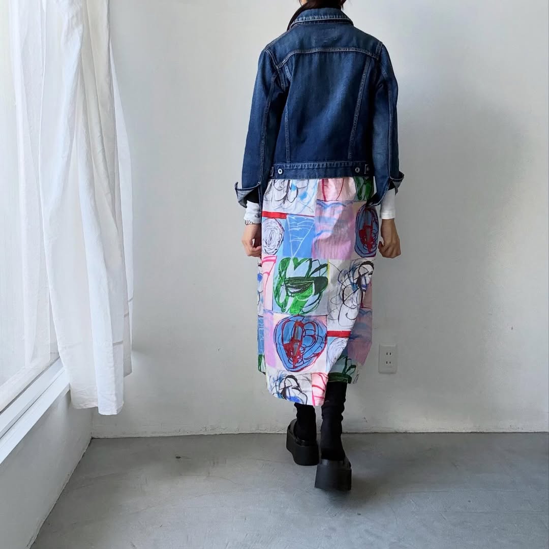 ayanoguchiaya　アートワークプリント2wayスカートドレス