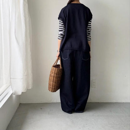 homspun  コットンコードベスト　ネイビー