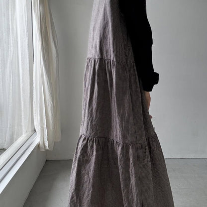 Linenya  ティアードワンピース　チェック