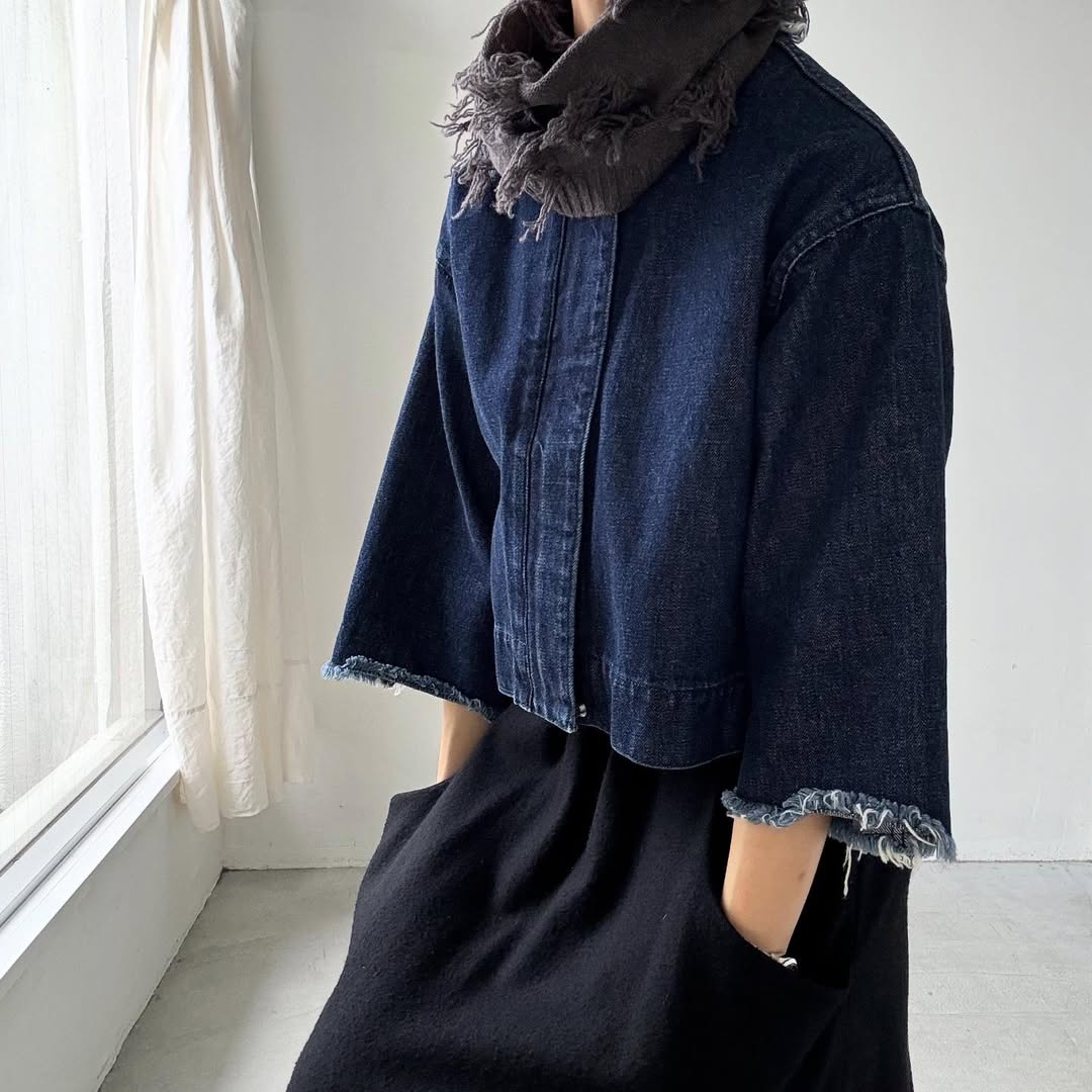 homspun ラムフリンジネックウォーマー　グレー