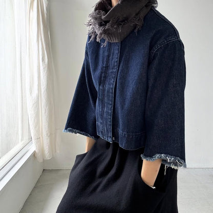 homspun ラムフリンジネックウォーマー　グレー