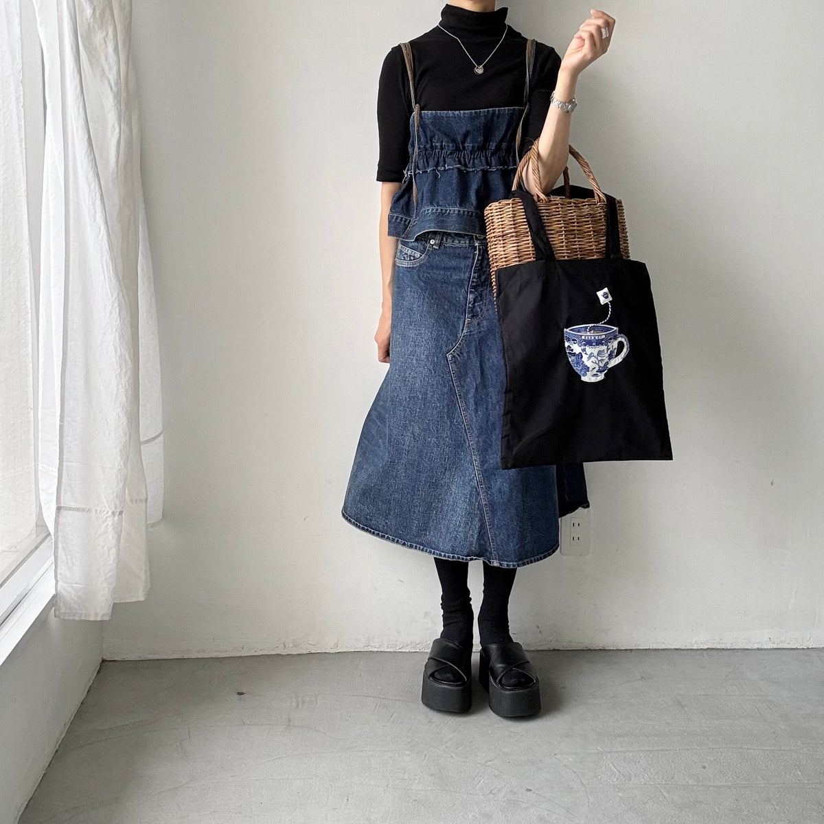 R&D.M.Co  BLUE WILLOWミルクティートートバッグ