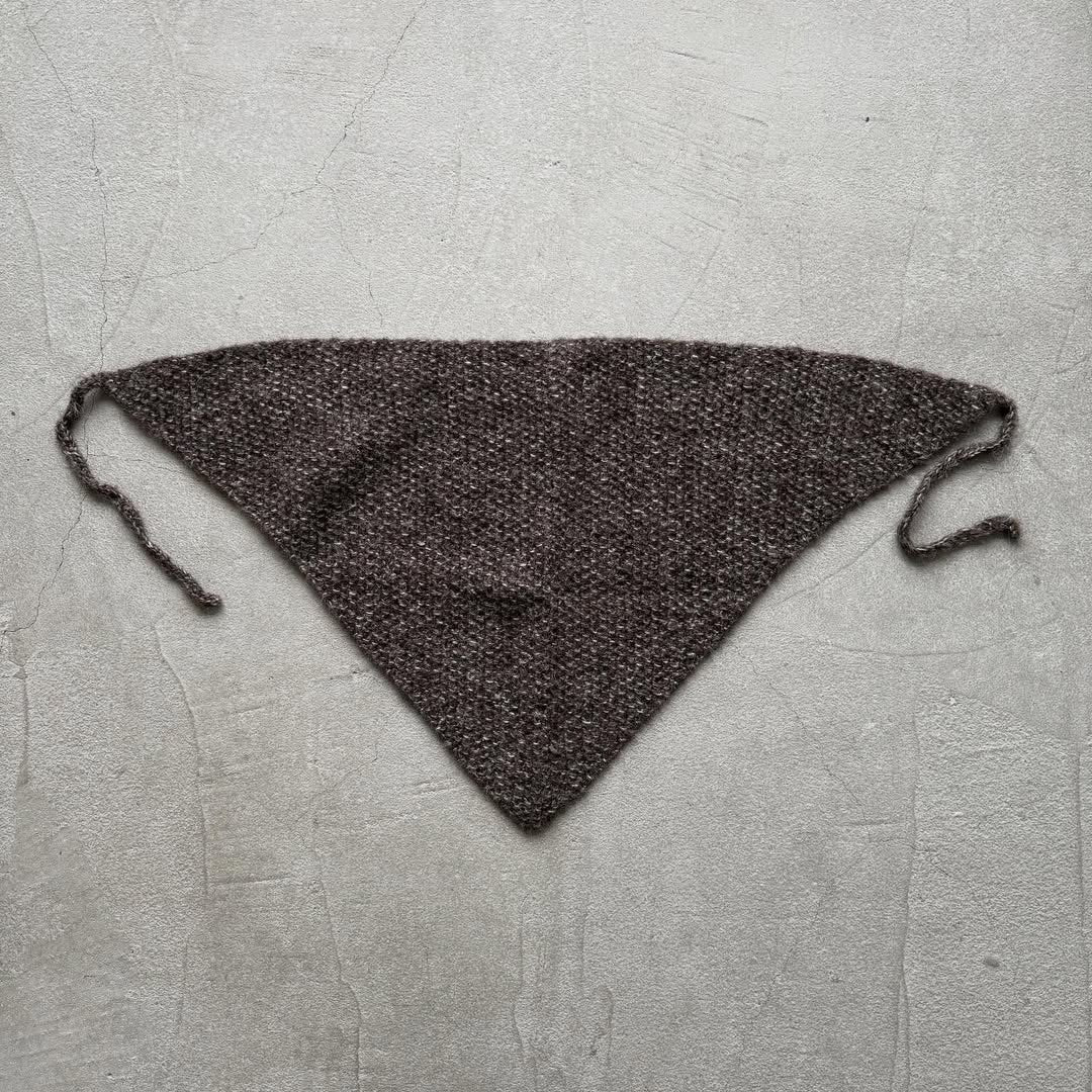 Karakoram アルパカコットントライアングルスカーフ　ダークブラウン