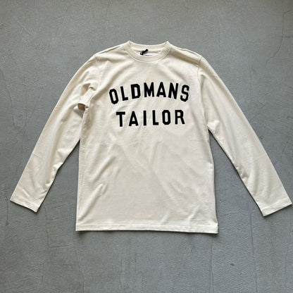OLDMANS TAILOR OMTフロッキープリントロゴ長袖Tシャツ