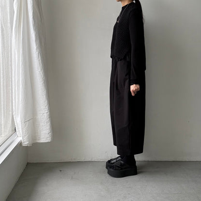 atelier d'antan Perriereコットンワイドパンツ　ブラックsize1