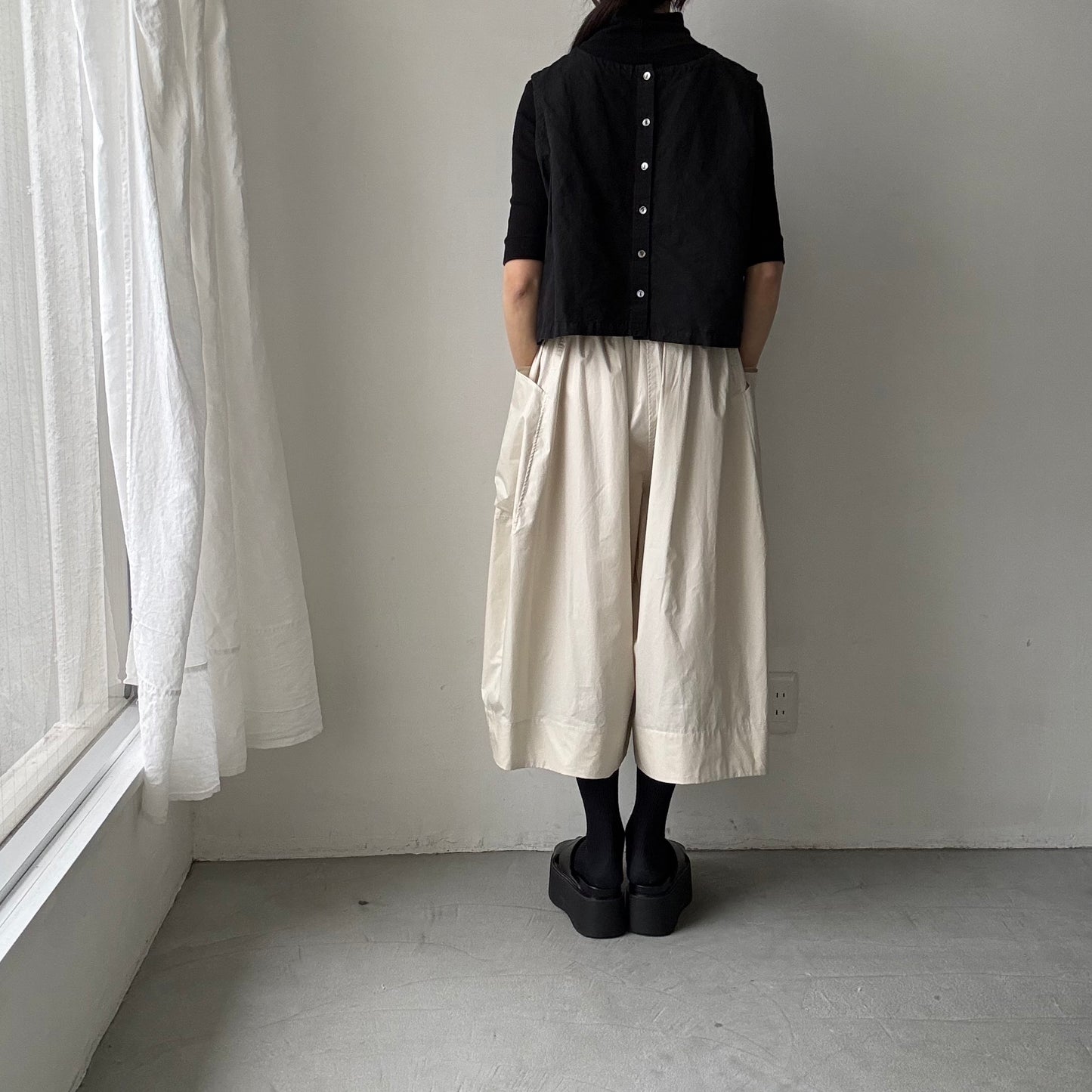 TENNE HANDCRAFTED MODERN ビッグポケットキュロット　ベージュ