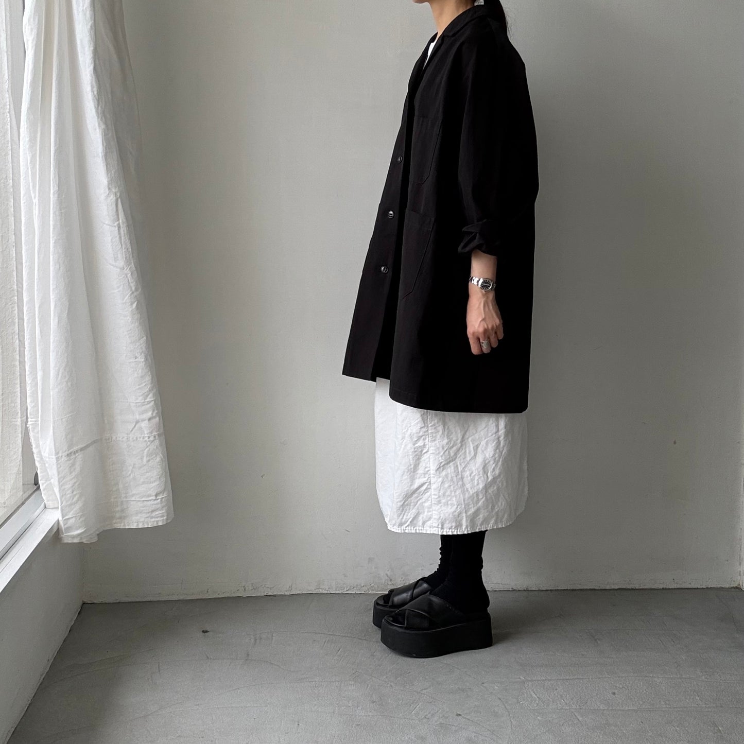 atelier d'antan Godardコットンコート　ブラック
