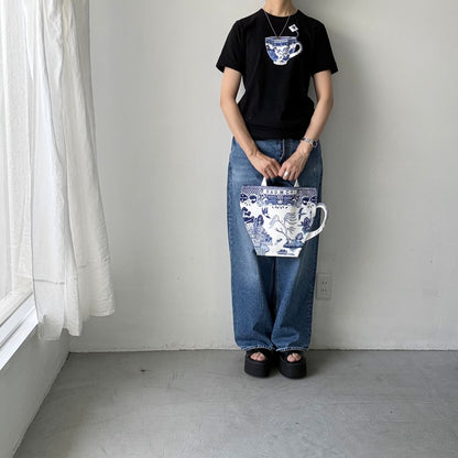 R&D.M.Co   BLUE WILLOWミルクティーTシャツ