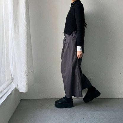 jujudhau  デッドストックコットンワイドパンツ　グレー