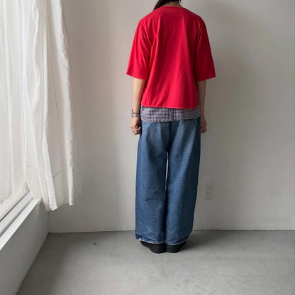 homspun  天竺5分袖カーディガン
レッド