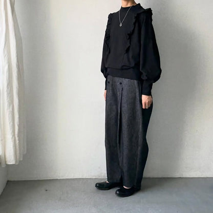 MAGALI コットン天竺ショルダーフリルカットソー