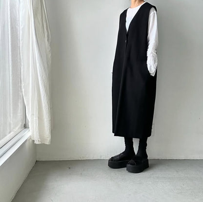 atelier naruse コットンウールヘリンボンジャンパースカート