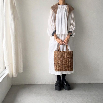 Karakoram アルパカコットントライアングルスカーフ　ライトブラウン