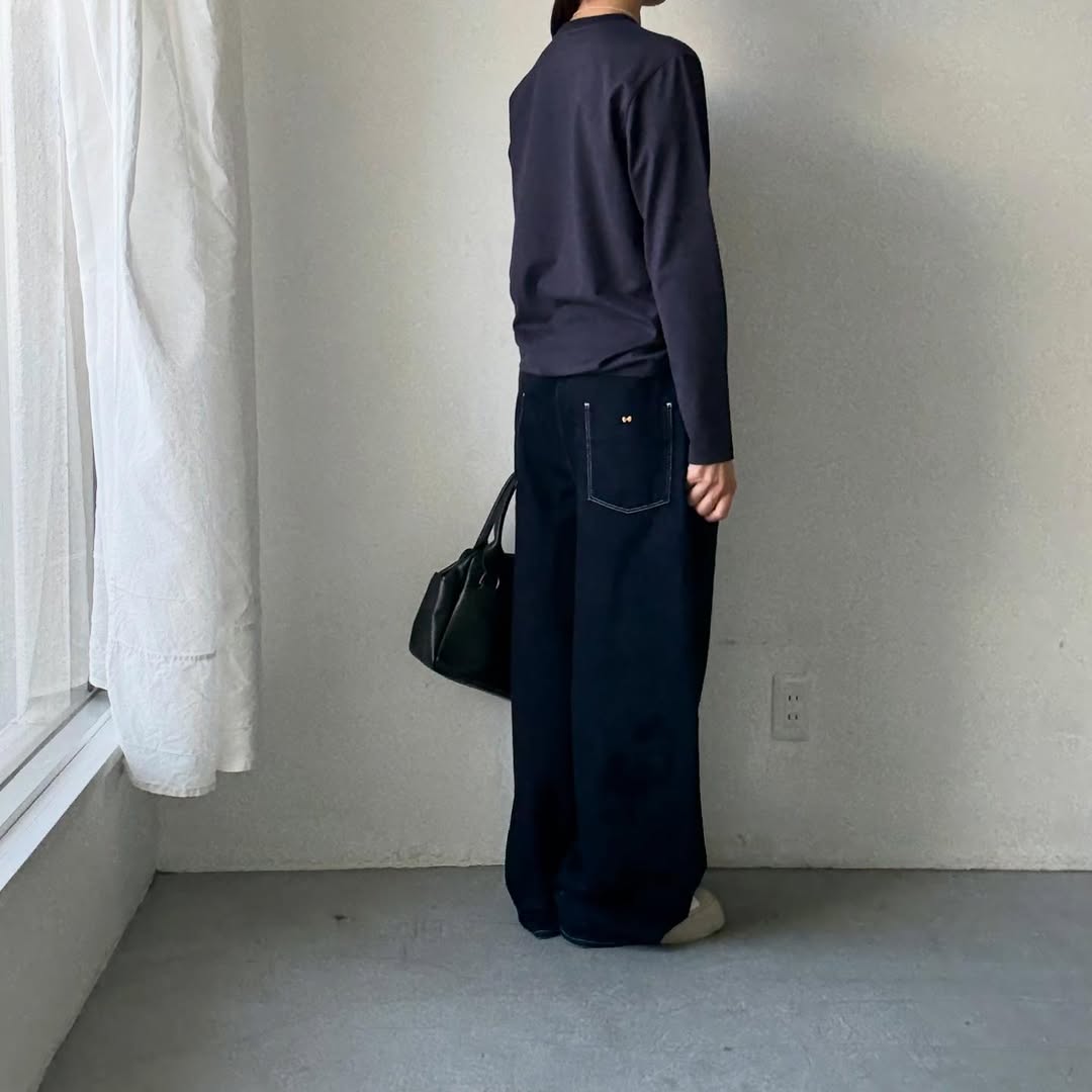 OLDMANS TAILOR OMTラバープリント長袖Tシャツ　ネイビー