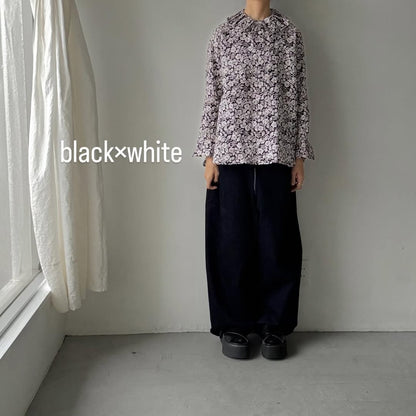 R&D.M.Co ワイルドベリーリネンラッフルカラーブラウス