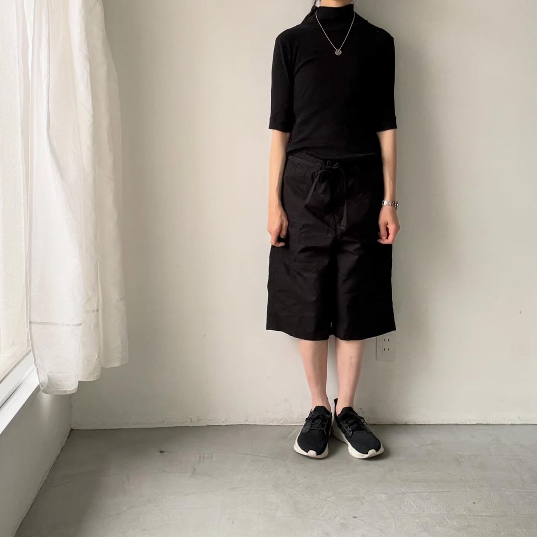 homspun  リップストップハーフパンツ　ブラック
