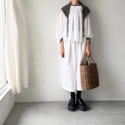 Karakoram アルパカコットントライアングルスカーフ　ダークブラウン