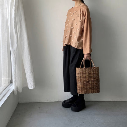 kijinokanosei  ひなぎくビッグプルオーバー　ベージュ×ベージュ