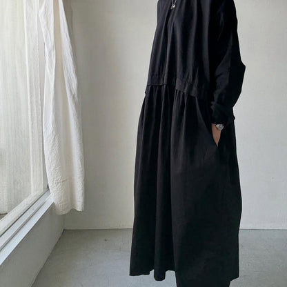 jujudhau コットンツイルプリンプドレス　