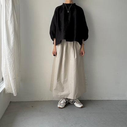 R&D.M.Co  シェーディングチェックスモックブラウス