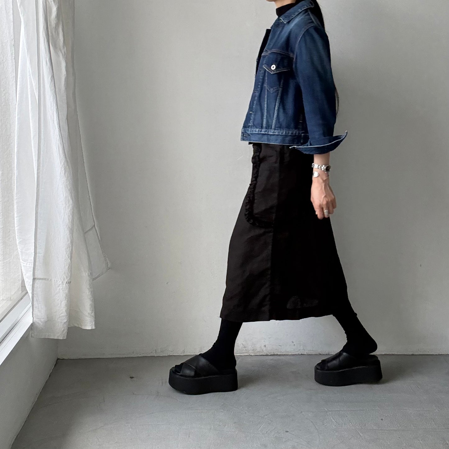 R&D.M.Co  リネンガーメントダイフリルデコレーションスカート