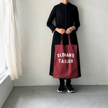 OLDMANS TAILOR  OMTプリントトートバッグ　レッドチェック