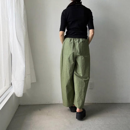 MAGALI コットンリネンファナージュロングパンツ