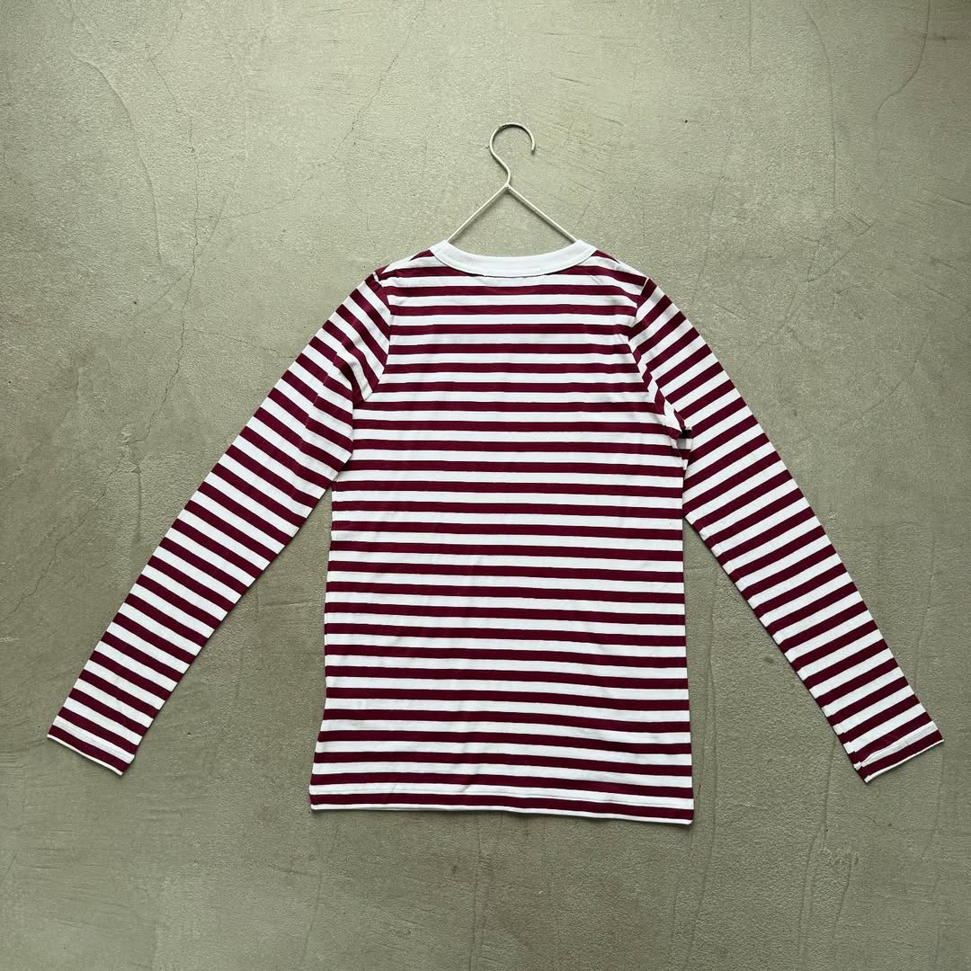 R&D.M.Co ガーゼボーダー長袖Tシャツ　プラム　Mサイズ