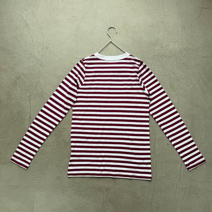R&D.M.Co ガーゼボーダー長袖Tシャツ　プラム　Mサイズ