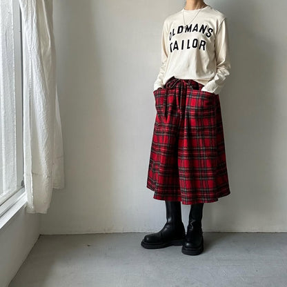 OLDMANS TAILOR OMTフロッキープリントロゴ長袖Tシャツ