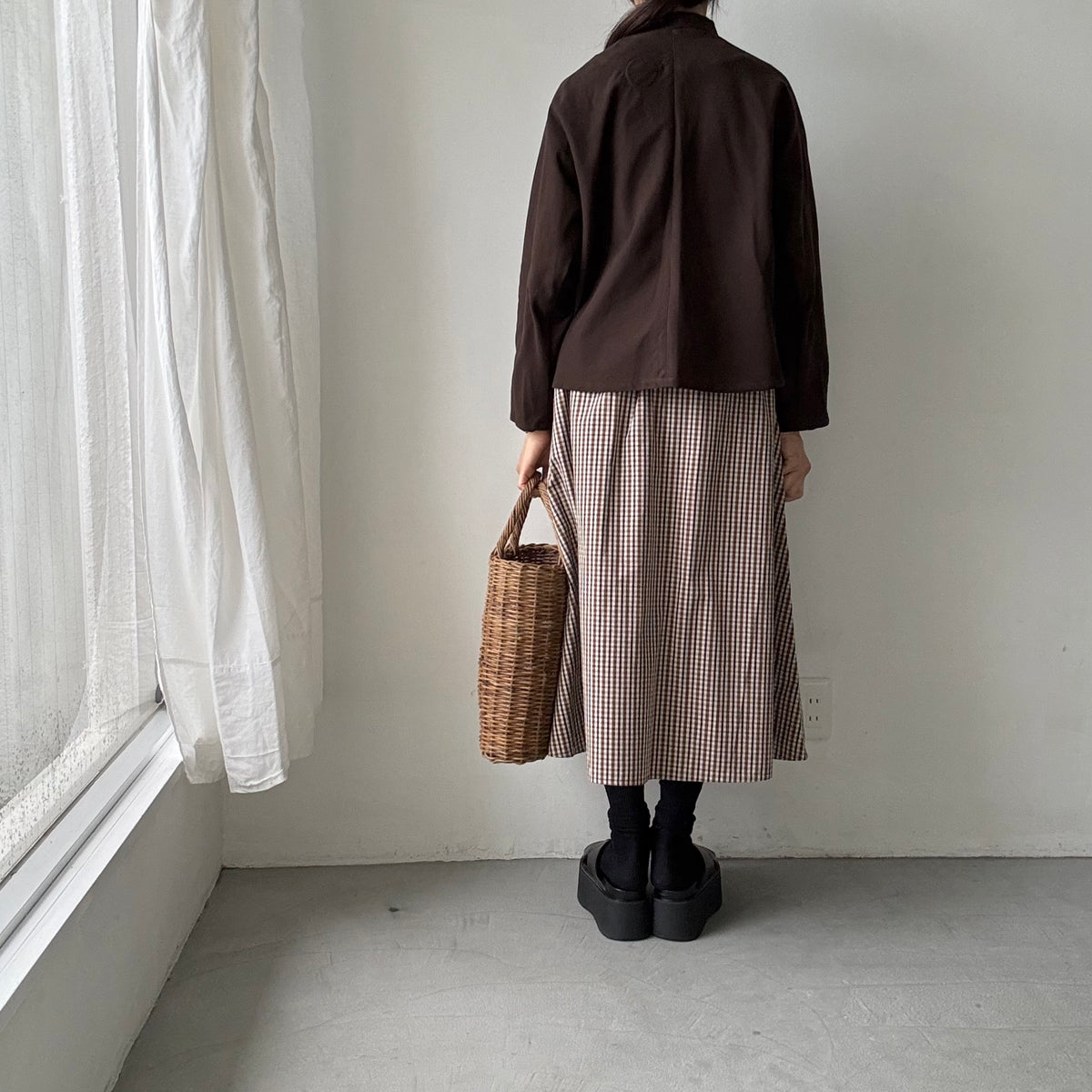 atelier d'antan Taineコットンジャケット　ダークブラウン