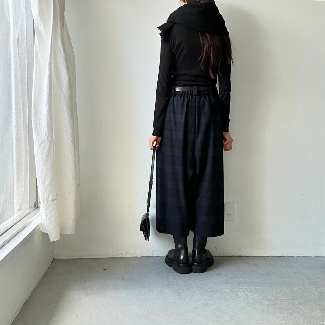 atelier naruse ウールフラノガウチョパンツ – blanc