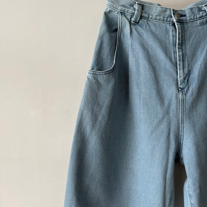 atelier naruse  コットンデニムワイドタックパンツ　size0